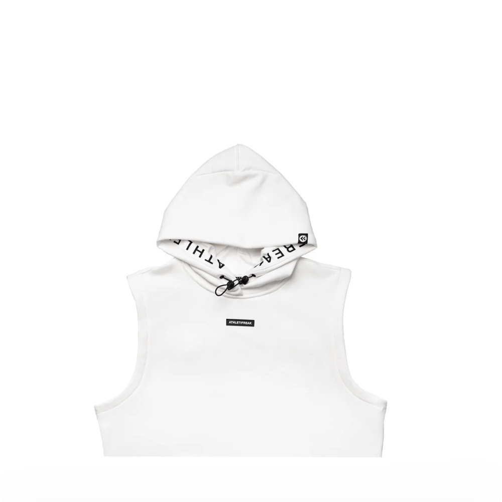 AthletiFreak Crop Hoodie workout gear Ivory XL unisex workout in style